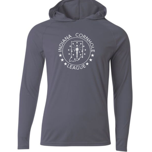 Indiana Cornhole League - Performance Long Sleeve Hooded Tee Thumbnail
